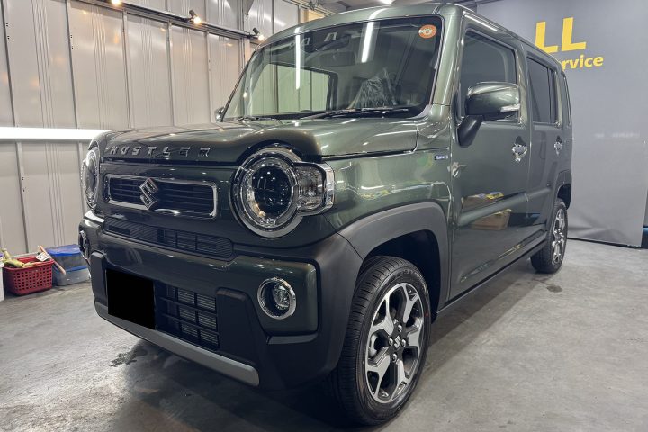 令和7年式ハスラーの車コーティング施工後左前