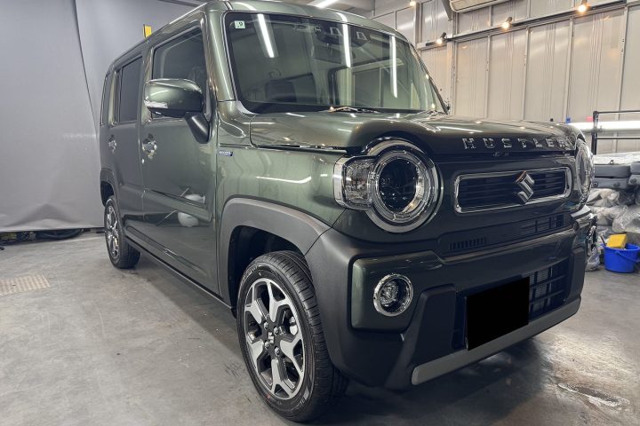 令和7年式ハスラーの車コーティング施工後右前