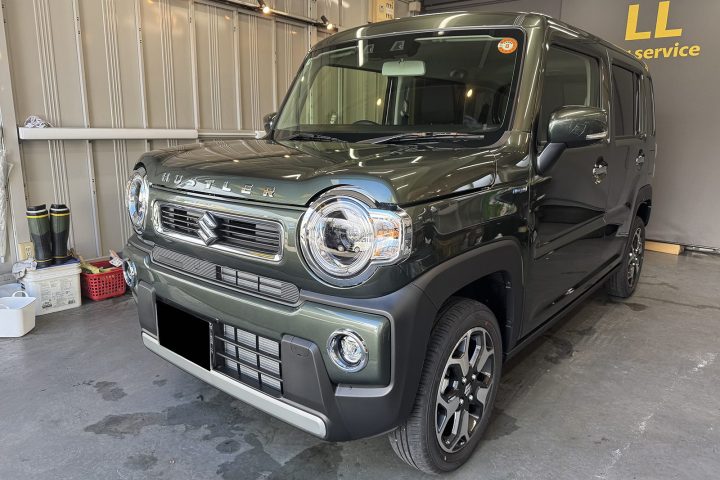 令和7年式ハスラーの車コーティング施工前左前