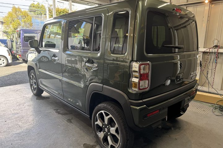 令和7年式ハスラーの車コーティング施工前左後ろ